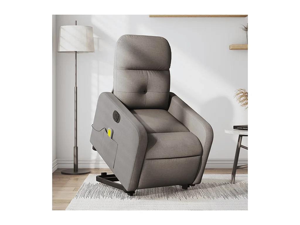 Sillón de salón | Silla | Sillón de masaje eléctrico reclinable elevable tela taupé SHL5914