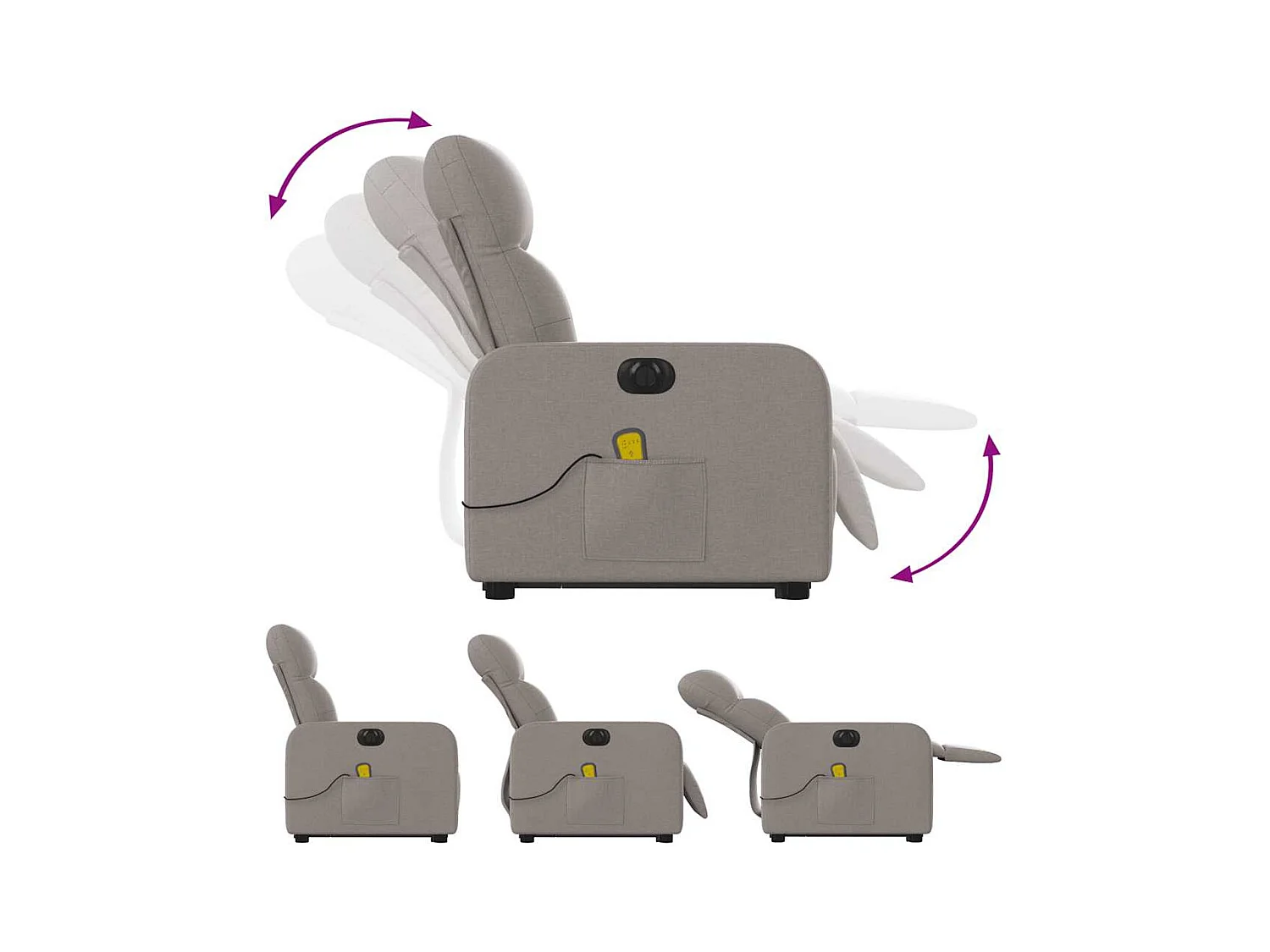 Sillón de salón | Silla | Sillón de masaje eléctrico reclinable elevable tela taupé SHL5914