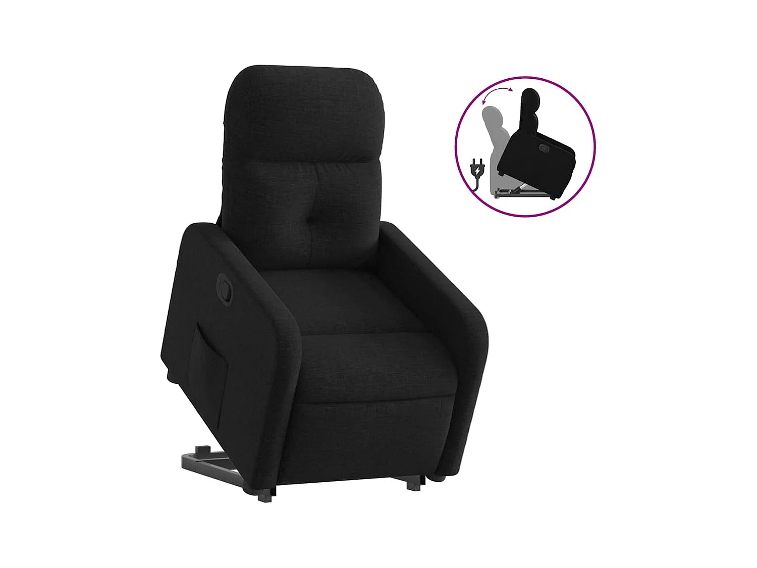 Fauteuil inclinable-Chaise de relax-Fauteuil TV noir tissu SHL3075