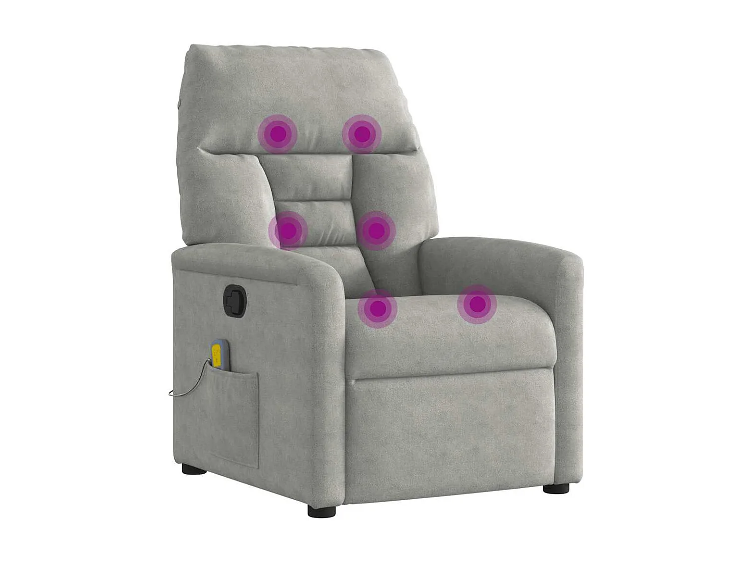 Fauteuil inclinable-Chaise de relax-Fauteuil de Massage gris clair tissu microfibre SHL1595