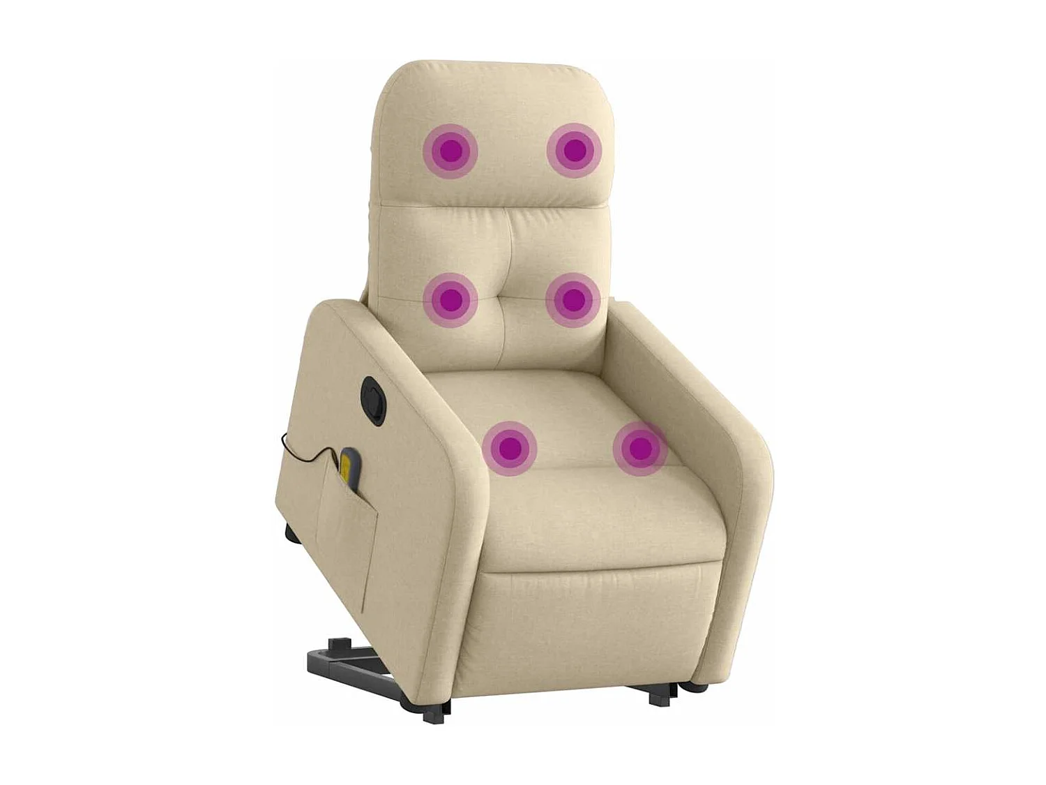 Fauteuil inclinable-Chaise de relax-Fauteuil de Massage Crème Tissu SHL3746