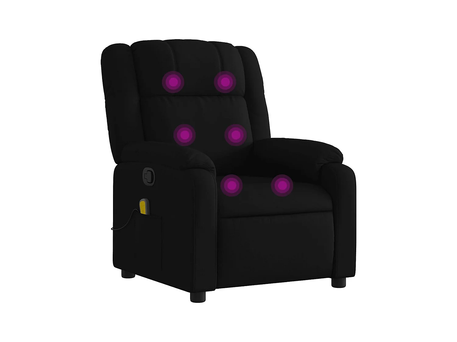 Fauteuil inclinable-Chaise de relax-Fauteuil de Massage Noir Tissu SHL3996
