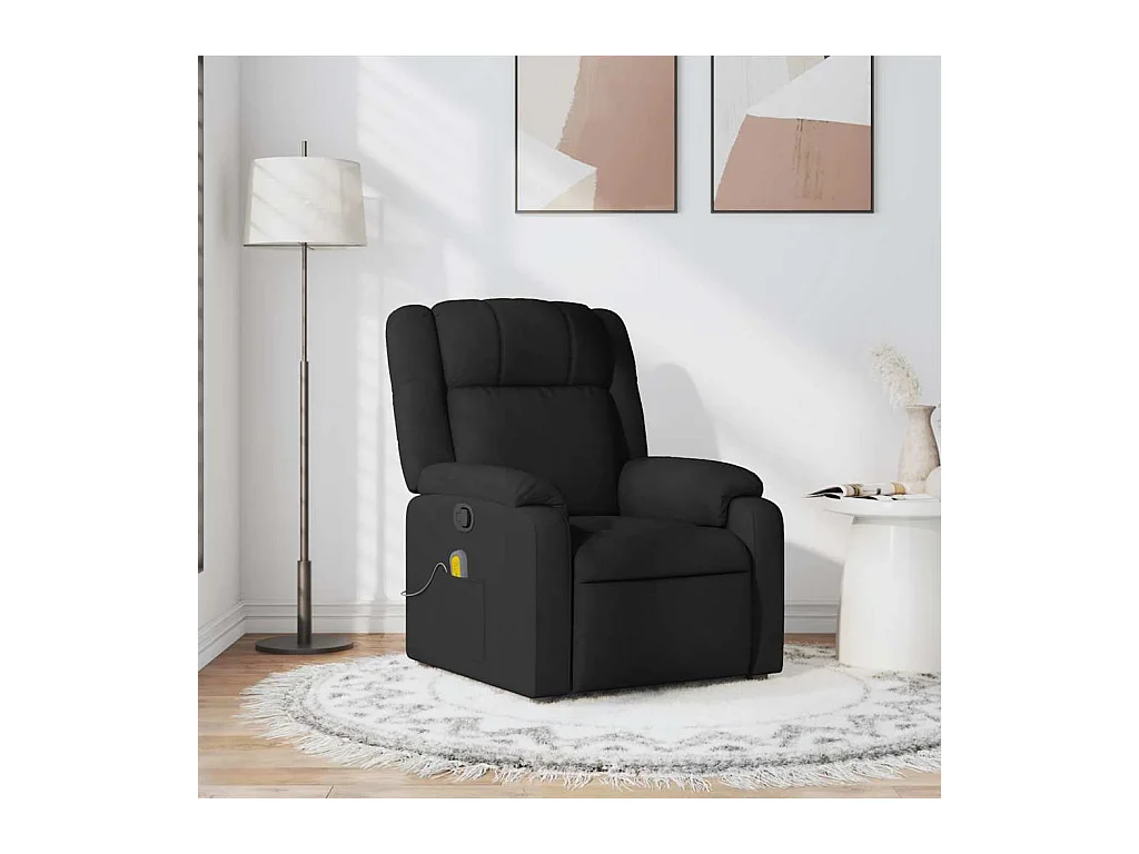 Sillón de relax | Sillón reclinable de masaje de tela negro SHL5335