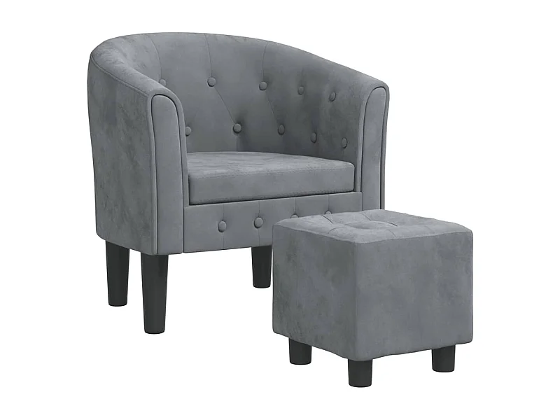 Fauteuil de salon-Fauteuil relax avec repose-pied gris foncé velours SHL4275