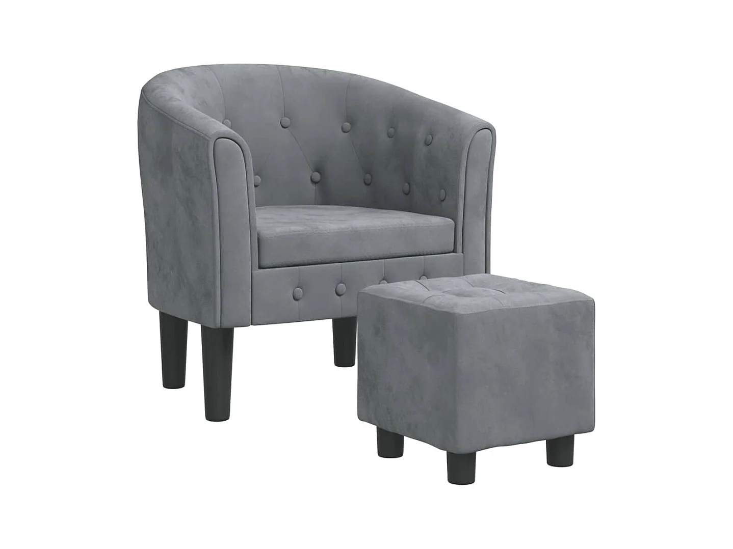 Fauteuil de salon-Fauteuil relax avec repose-pied gris foncé velours SHL4275