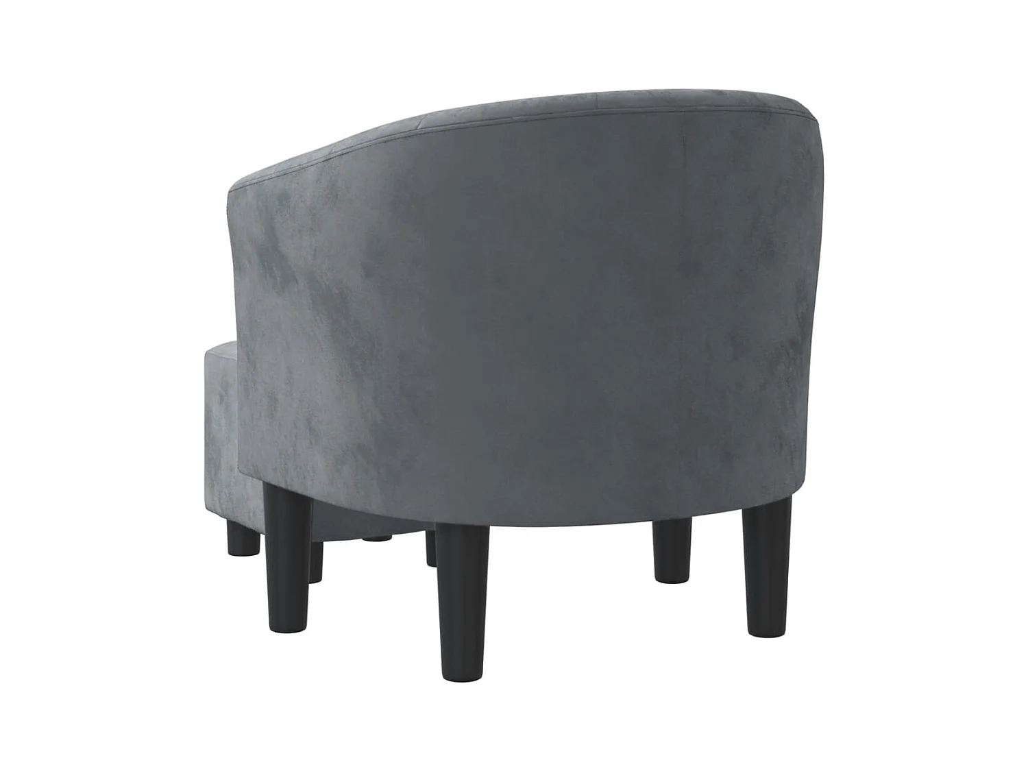 Sillón de salón | Silla de relax con taburete terciopelo gris oscuro SHL3554