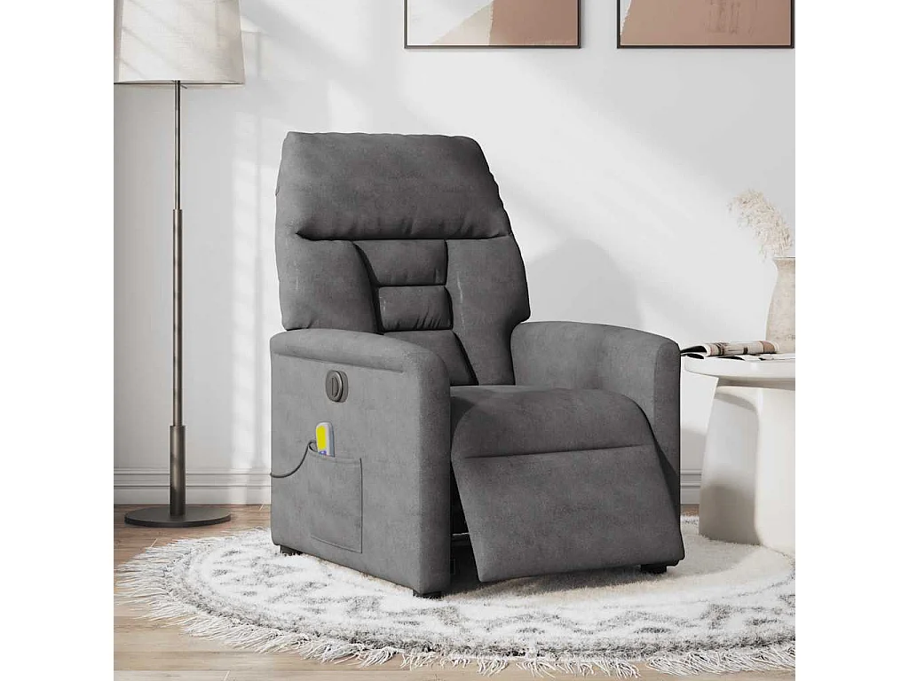 Fauteuil inclinable électrique-Chaise de relax-Fauteuil de Massage gris foncé SHL5067