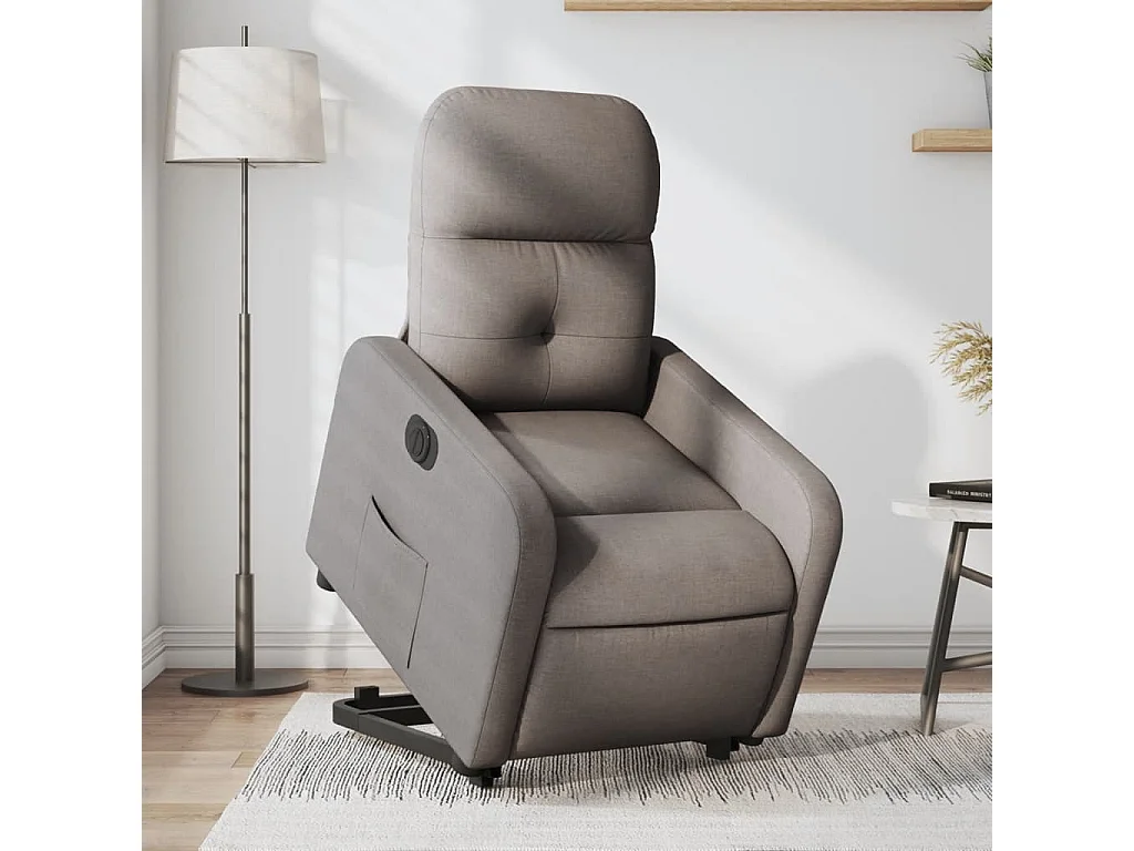Fauteuil inclinable électrique-Chaise de relax-Fauteuil TV taupe tissu SHL4656