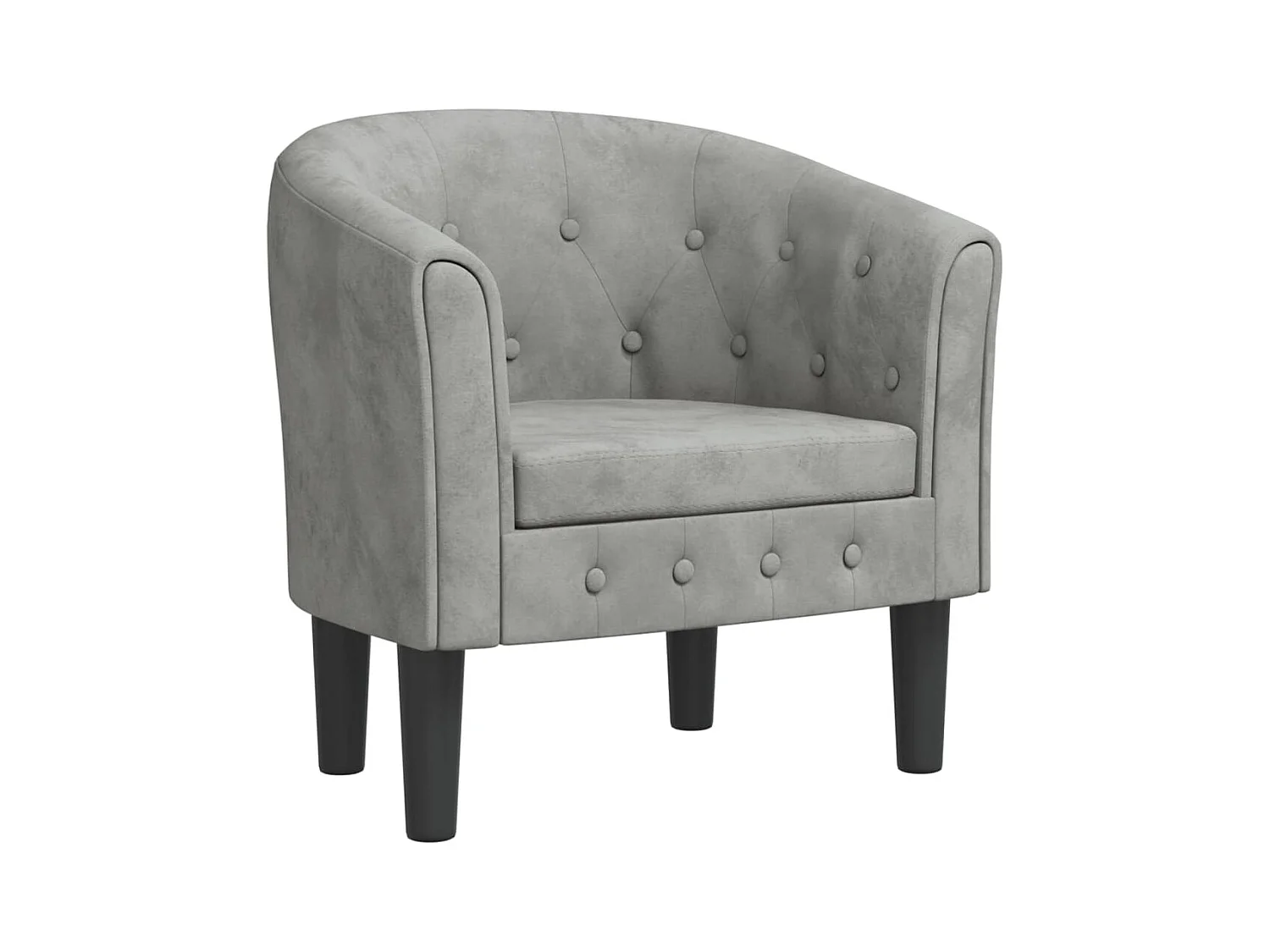 Fauteuil de Salon-Chaise cabriolet gris clair velours SHL1747