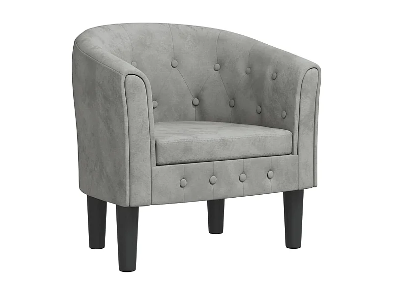 Relaxsessel | Clubsessel Hellgrau Samt SHL9049