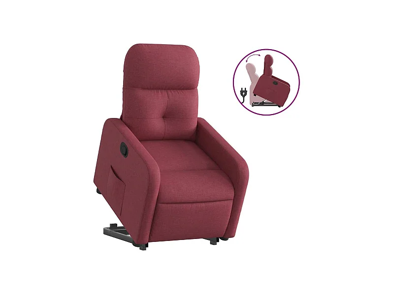 Sillón de relax | Silla | Sillón reclinable elevable tela rojo tinto SHL4806