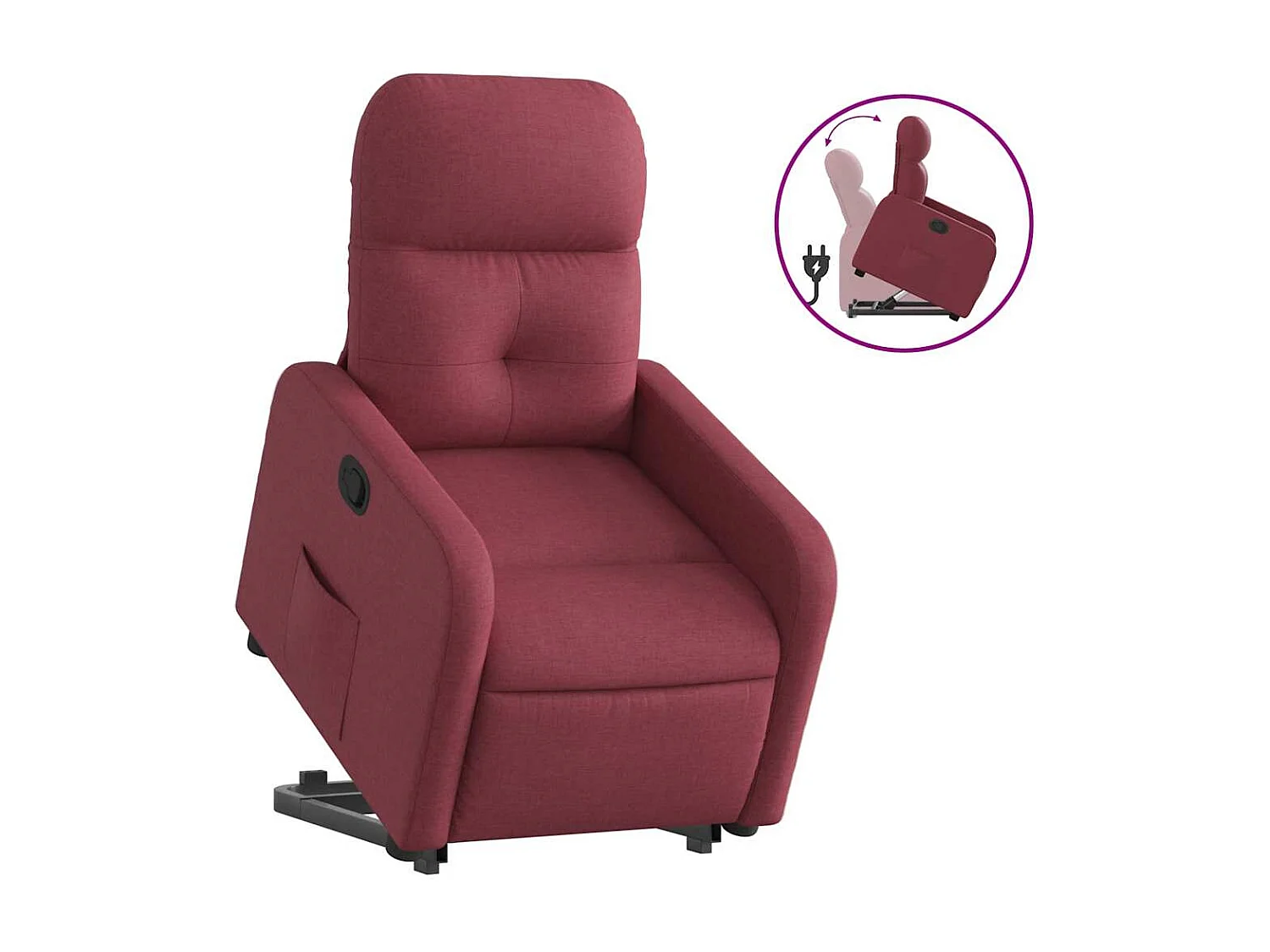 Fauteuil inclinable-Chaise de relax-Fauteuil TV rouge bordeaux tissu SHL2300