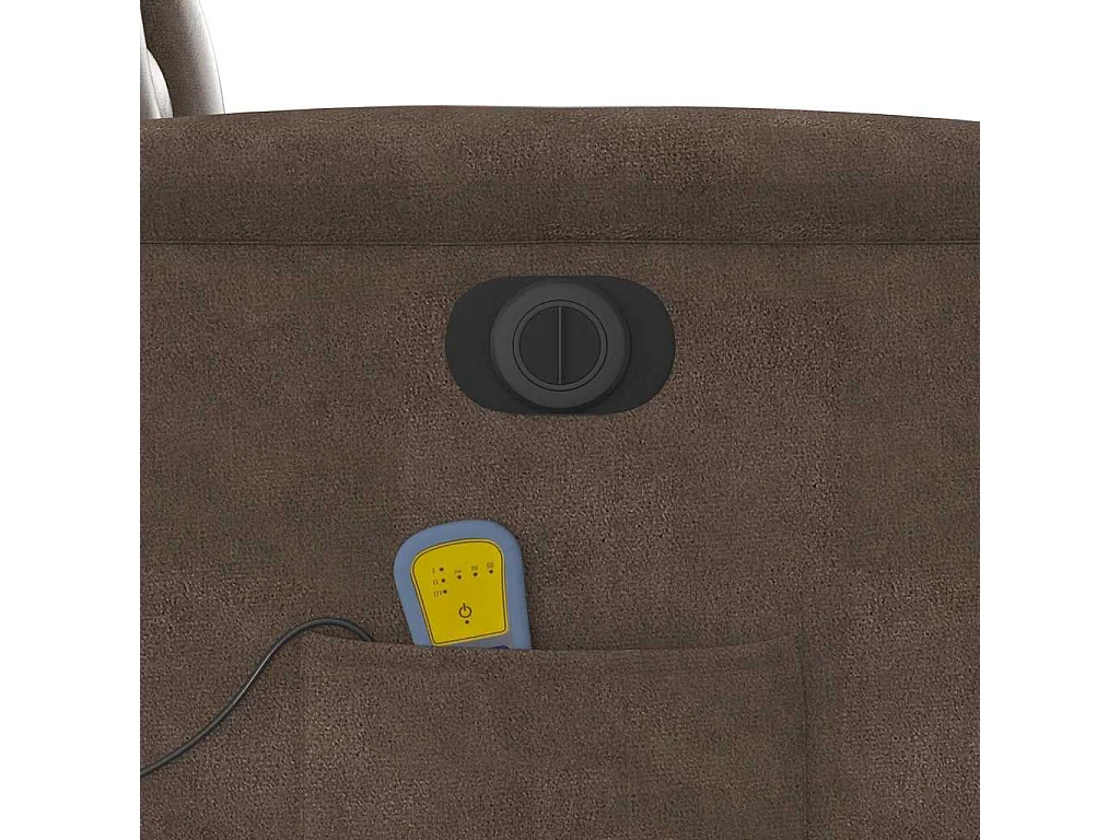 Poltrona de massagens reclinável elétrica microfibra castanho SHL932955