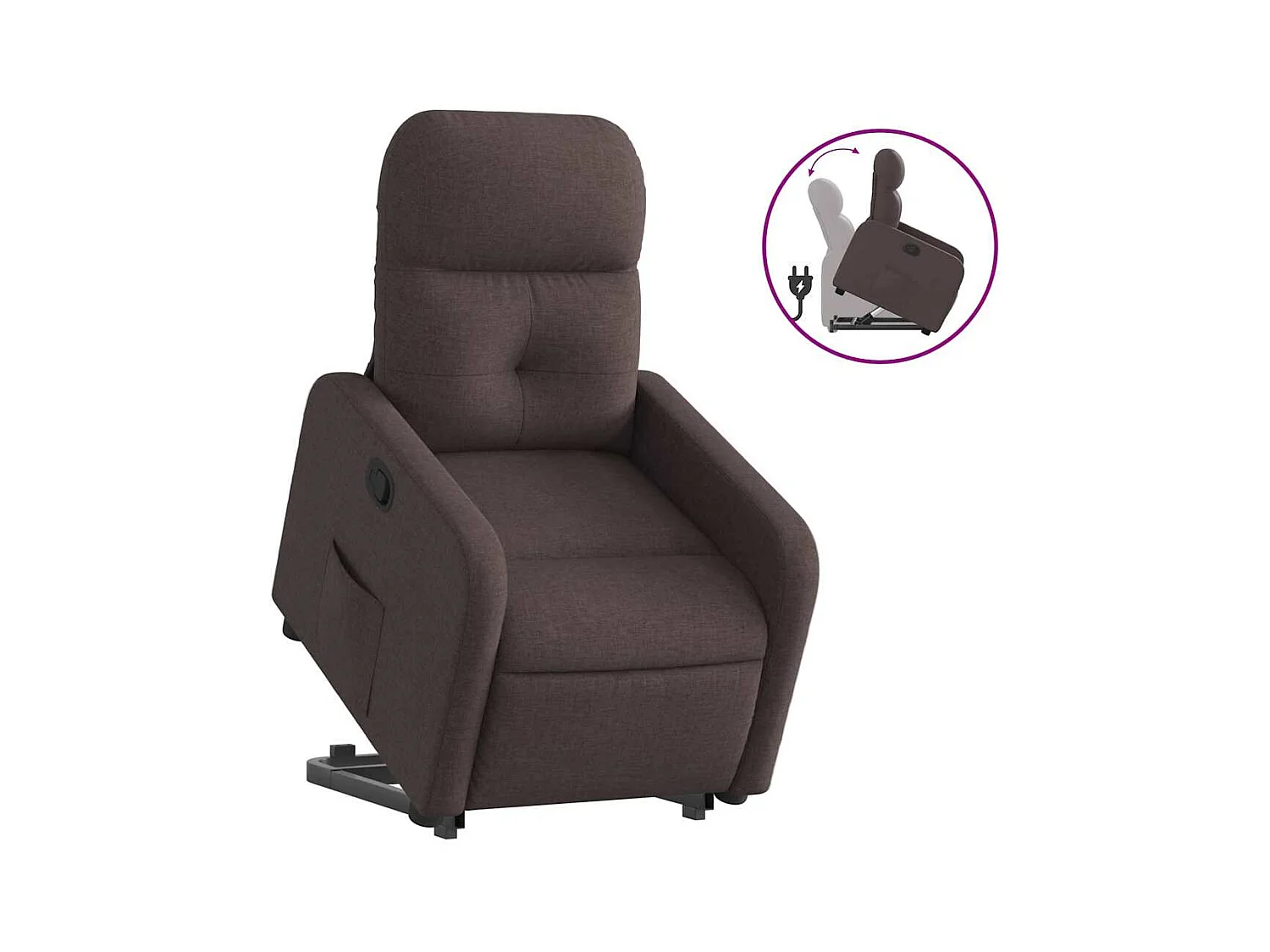 Fauteuil inclinable-Chaise de relax-Fauteuil TV marron foncé tissu SHL1864
