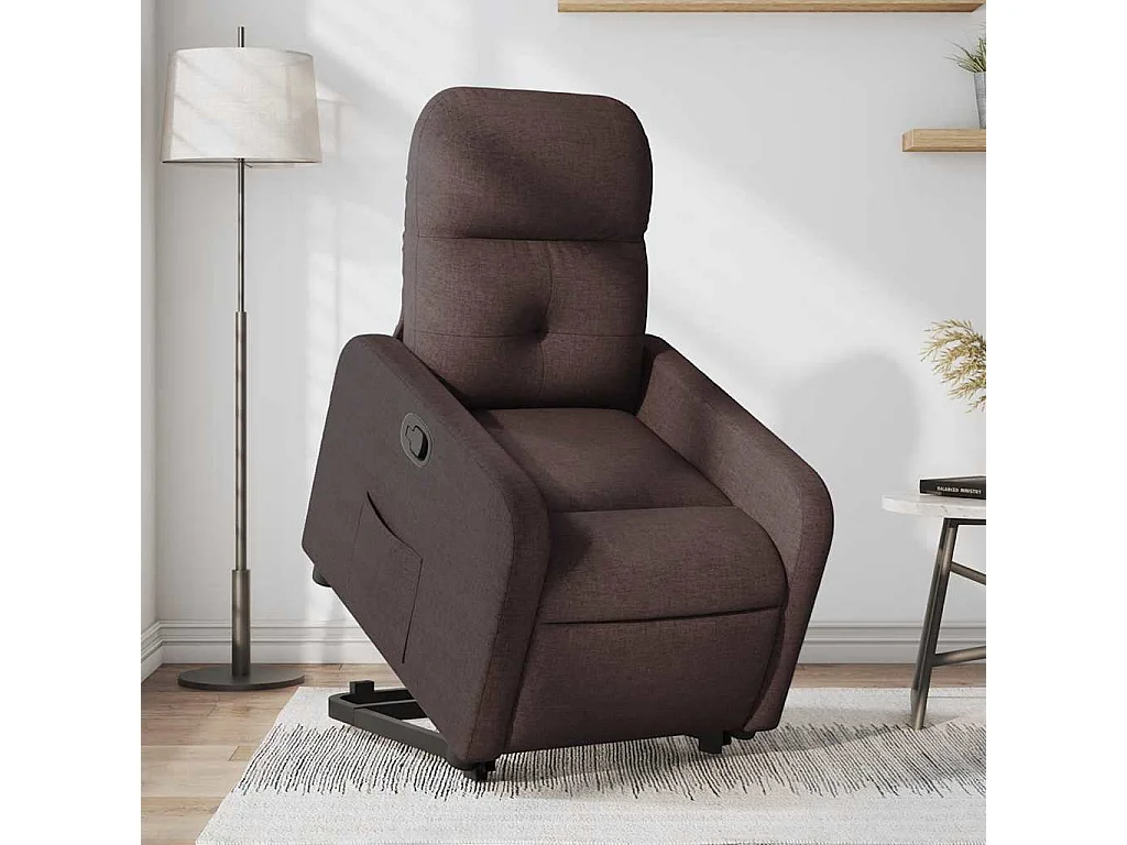 Fauteuil inclinable-Chaise de relax-Fauteuil TV marron foncé tissu SHL1864