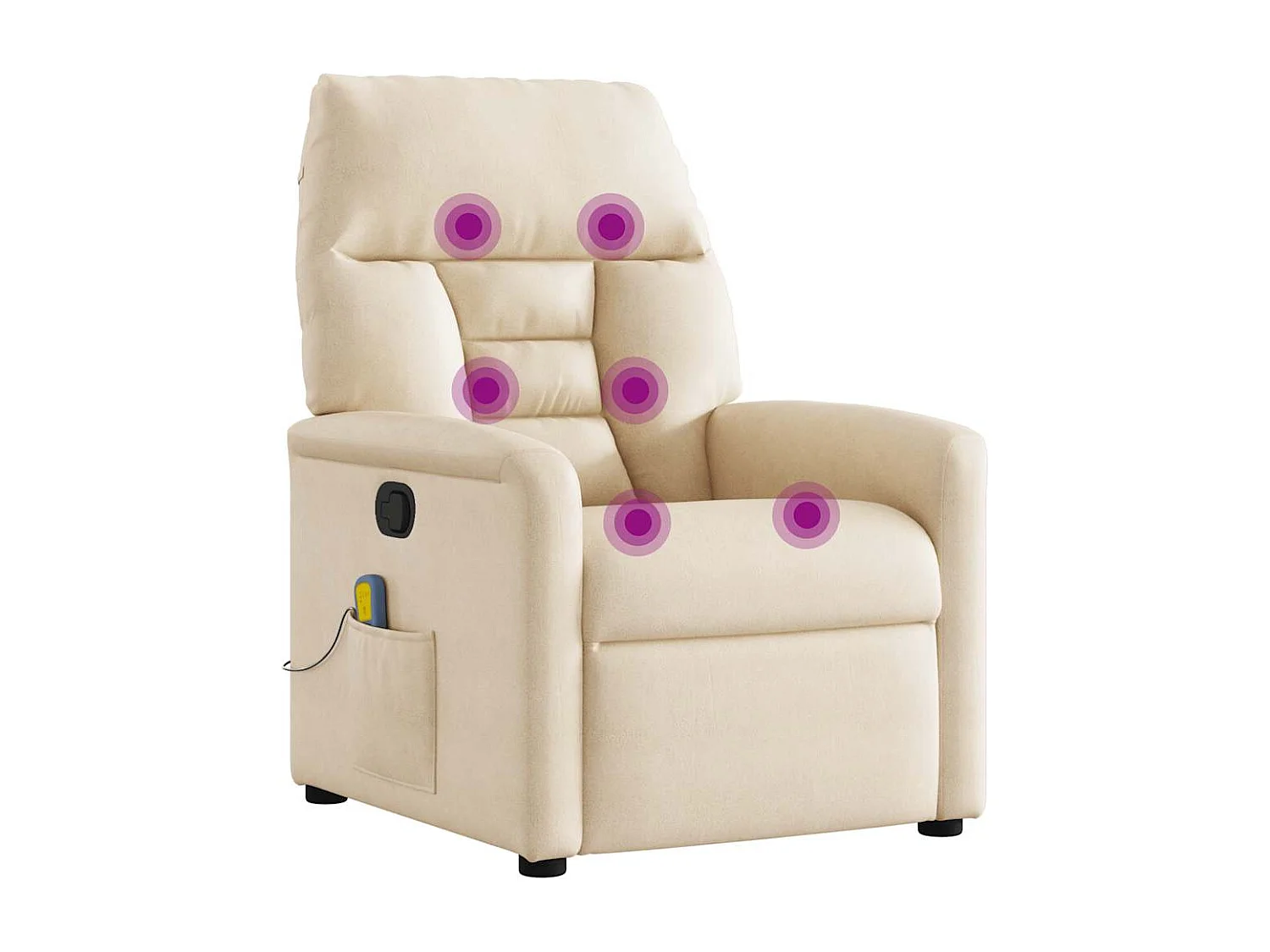 Fauteuil inclinable-Chaise de relax-Fauteuil de Massage beige tissu microfibre SHL3096