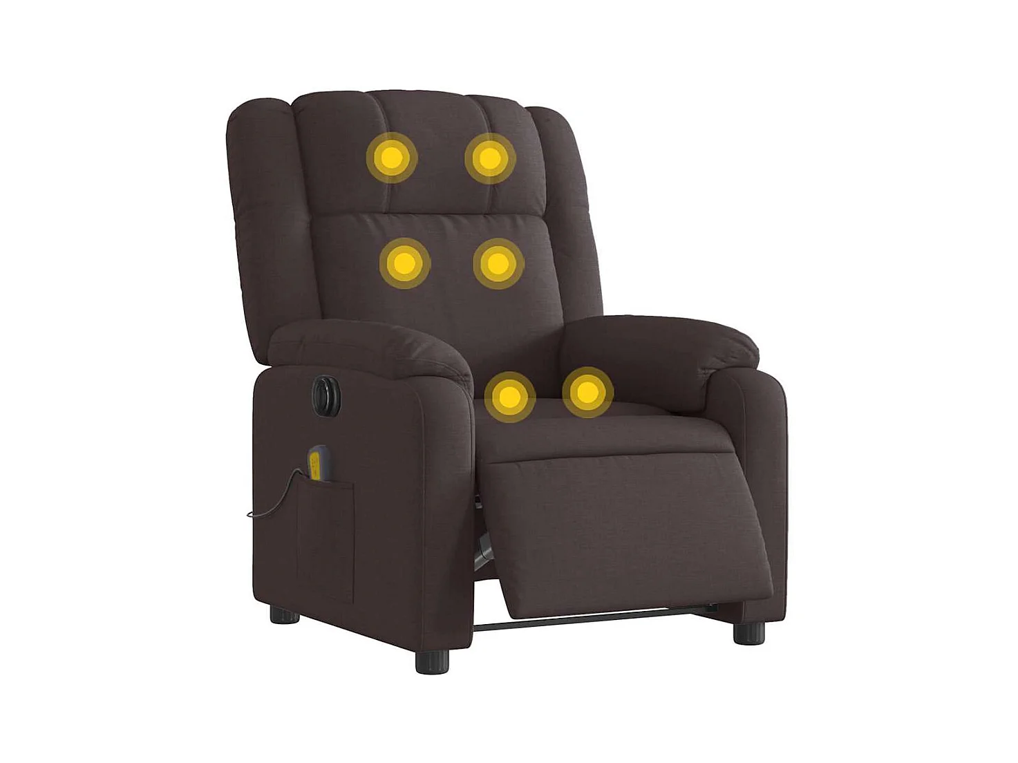 Poltrona reclinável massagens elétrica | Poltrona Confortável tecido castanho-escuro SHL844936