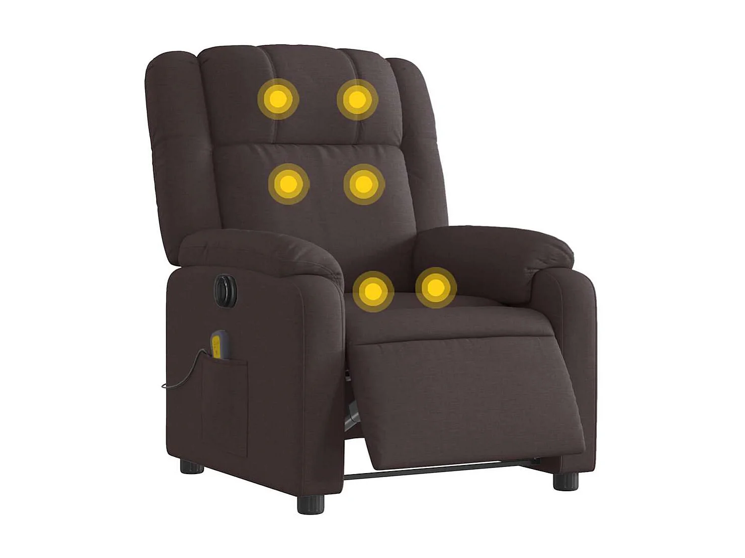 Fauteuil inclinable électrique-Fauteuil de massage de Salon Marron foncé Tissu SHL1725