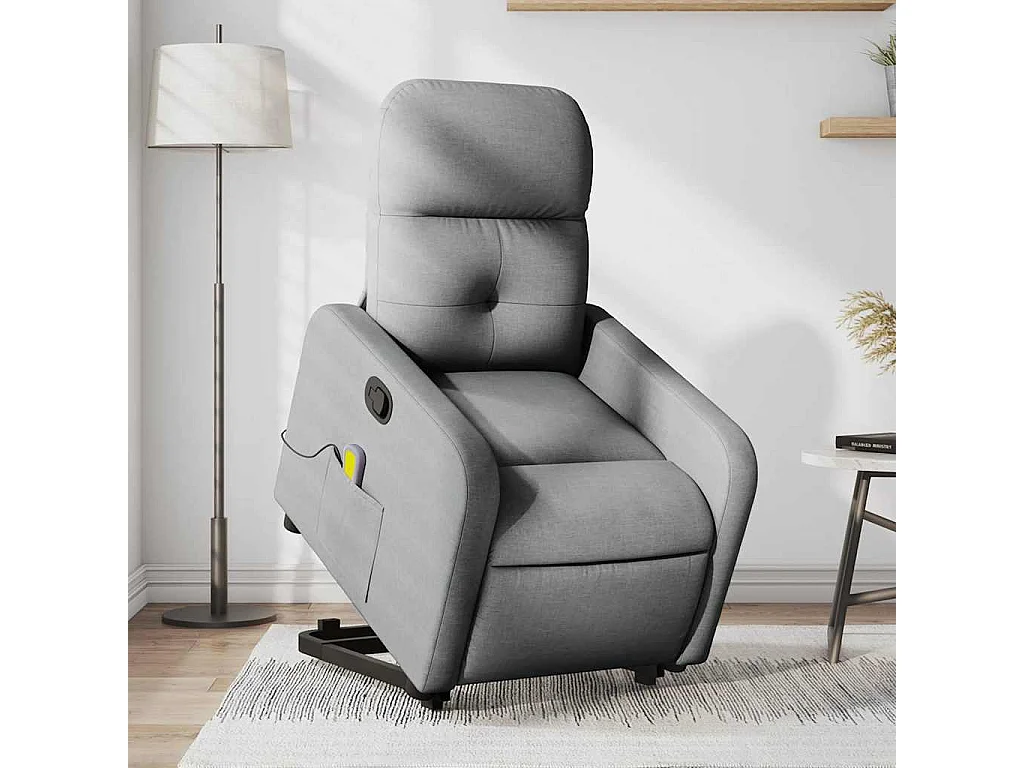 Fauteuil inclinable-Chaise de relax-Fauteuil de Massage Gris clair Tissu SHL2343