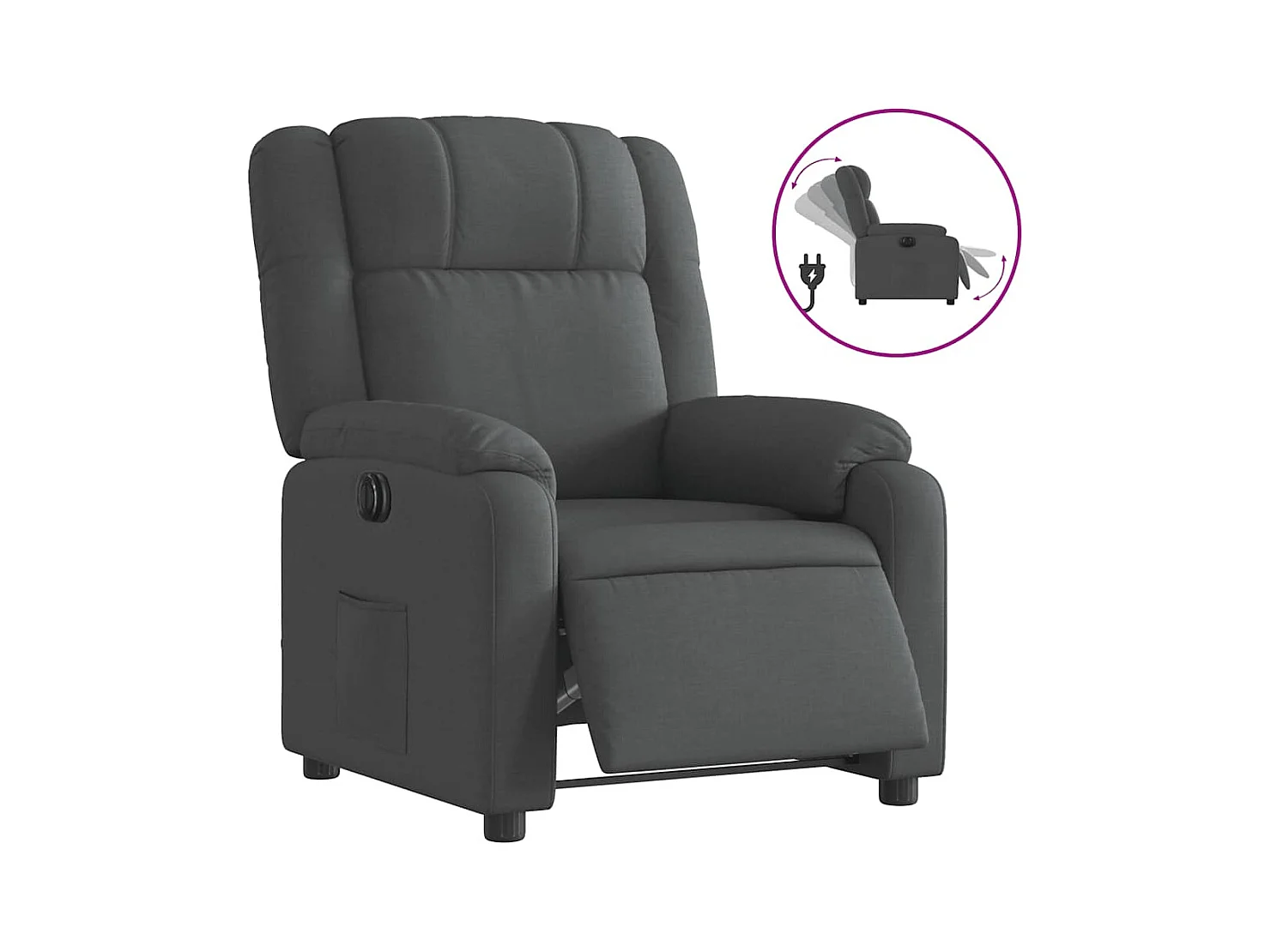 Fauteuil inclinable électrique-Chaise de relax-Fauteuil salon Gris foncé Tissu SHL2057
