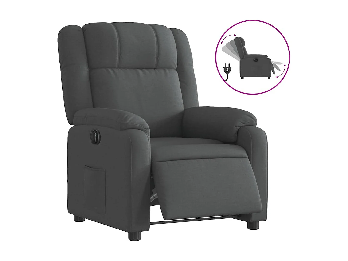 Fauteuil inclinable électrique-Chaise de relax-Fauteuil salon Gris foncé Tissu SHL2057
