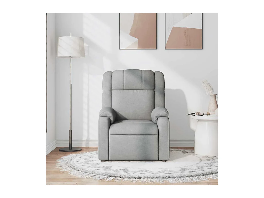Poltrona de massagens reclinável tecido cinzento-claro SHL662335