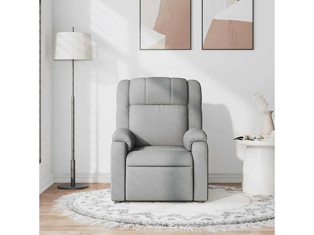 Fauteuil inclinable-Chaise de relax-Fauteuil de Massage Gris clair Tissu SHL2148