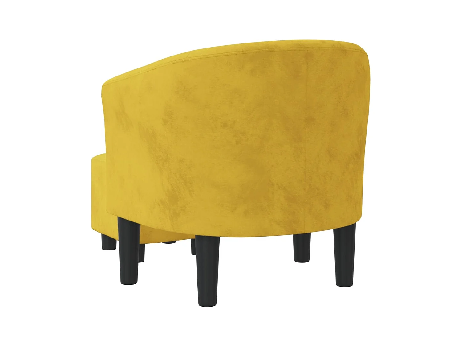 Fauteuil de salon-Fauteuil relax avec repose-pied jaune velours SHL1877