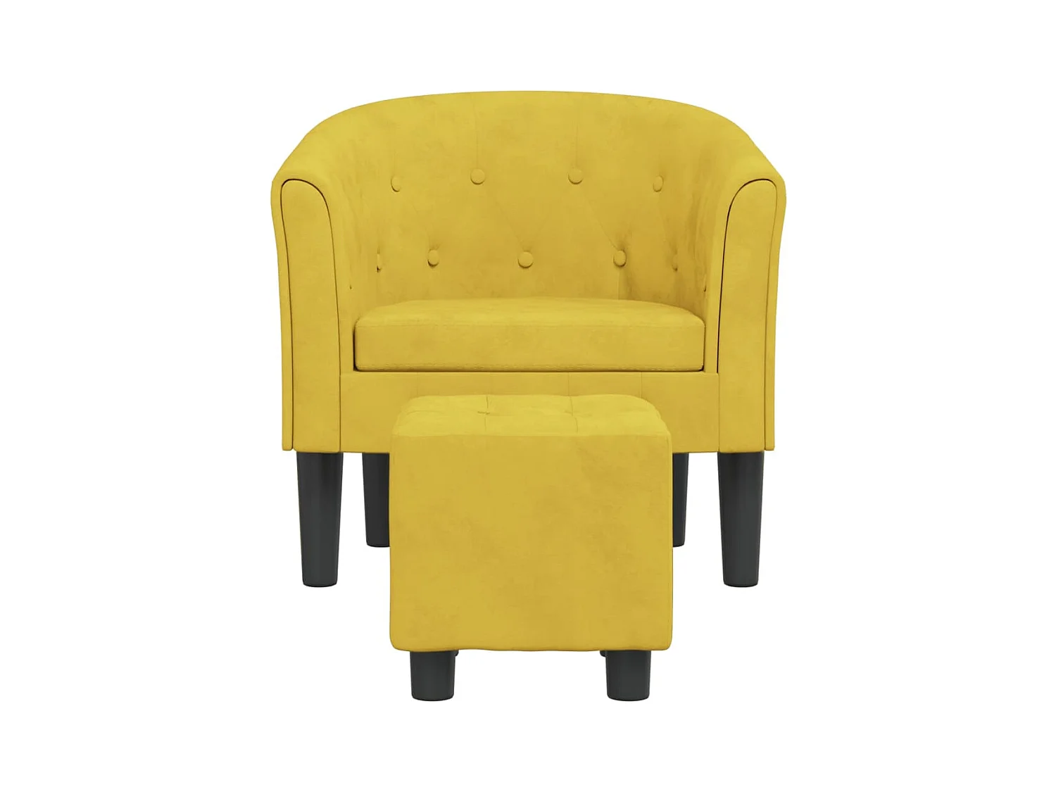Sillón de salón | Silla de relax con taburete terciopelo amarillo SHL4713