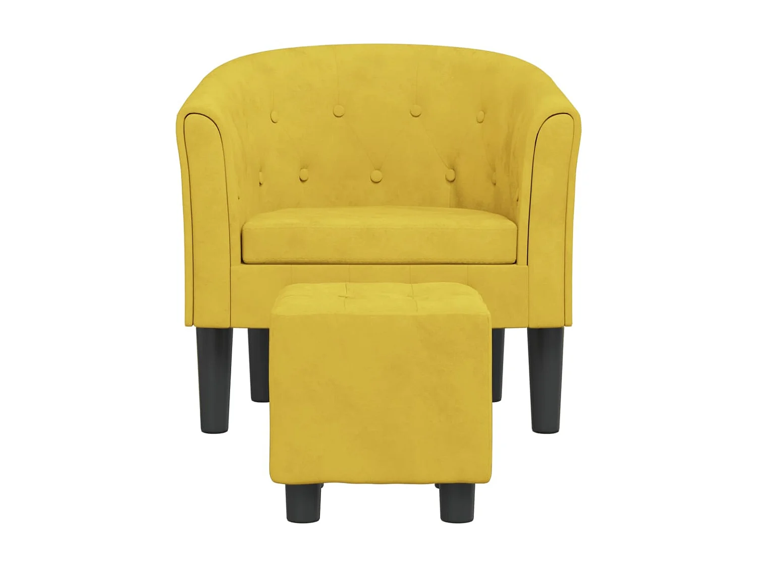Clubsessel mit Fußhocker | Relaxsessel indoor Gelb Samt SHL63070