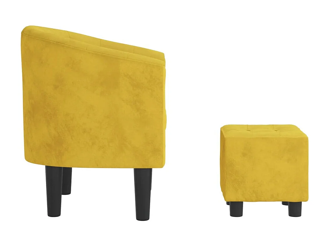 Clubsessel mit Fußhocker | Relaxsessel indoor Gelb Samt SHL63070
