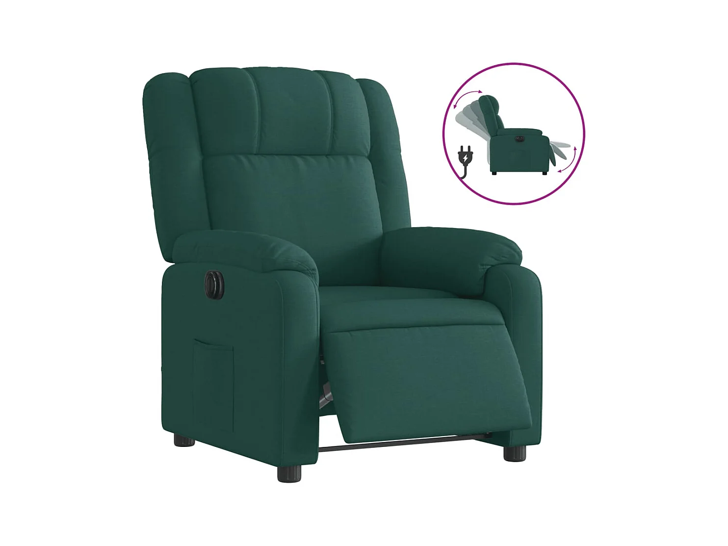 Fauteuil inclinable électrique-Chaise de relax-Fauteuil salon Vert foncé Tissu SHL4806