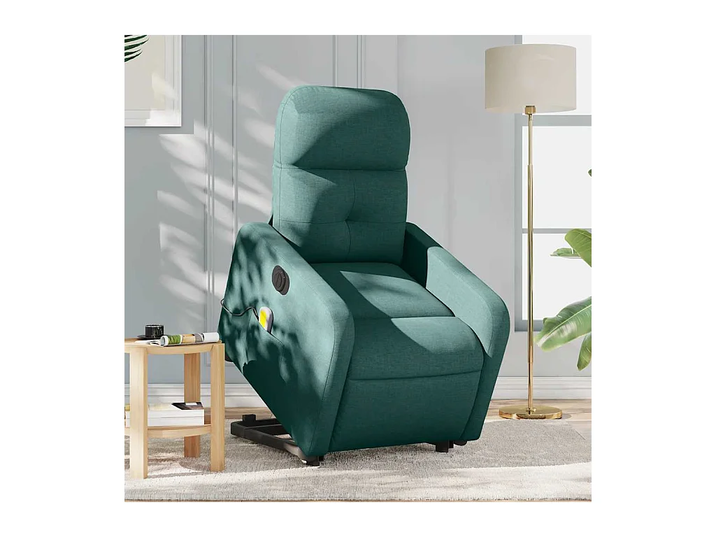Sillón de salón | Silla | Sillón masaje eléctrico reclinable elevable tela verde oscuro SHL2102