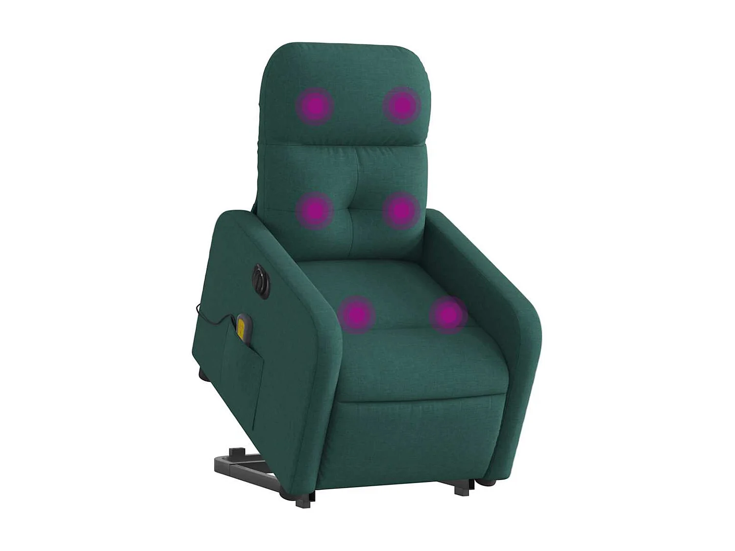 Poltrona elétrica elevatória massagens tecido verde-escuro SHL762259