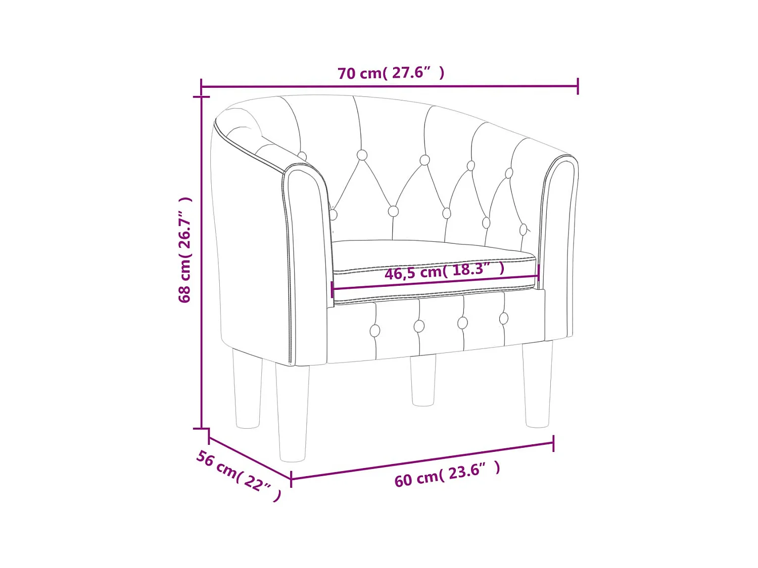 Sillón de salón | Silla de relax | Sillón de terciopelo azul oscuro SHL9202