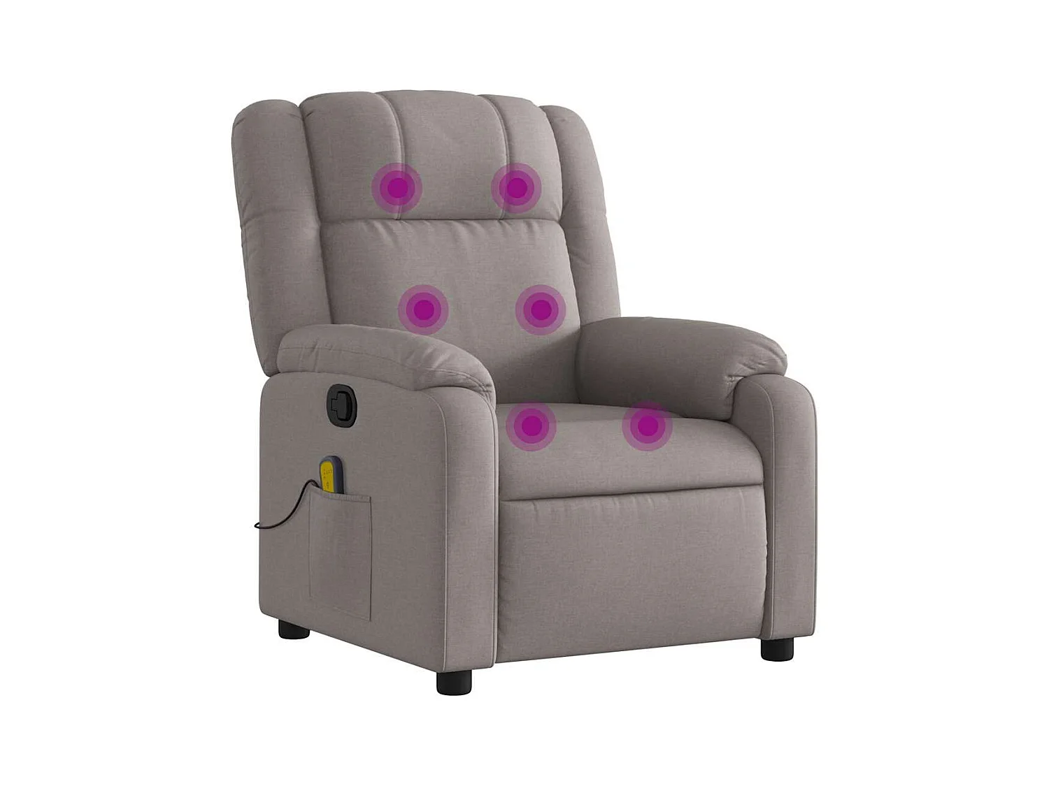 Fauteuil inclinable-Chaise de relax-Fauteuil de Massage Taupe Tissu SHL4785