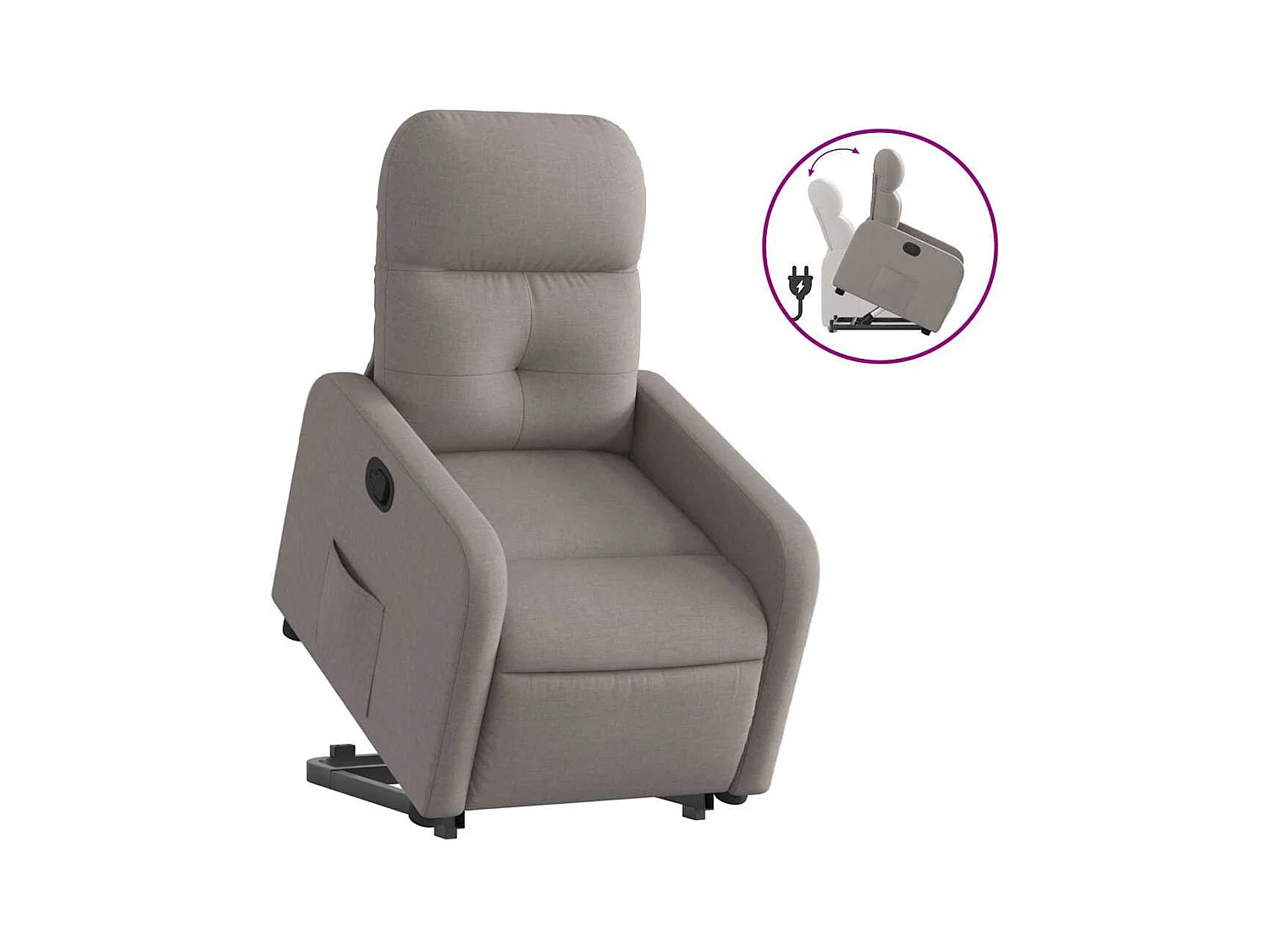 Fauteuil inclinable-Chaise de relax-Fauteuil TV taupe tissu SHL2862