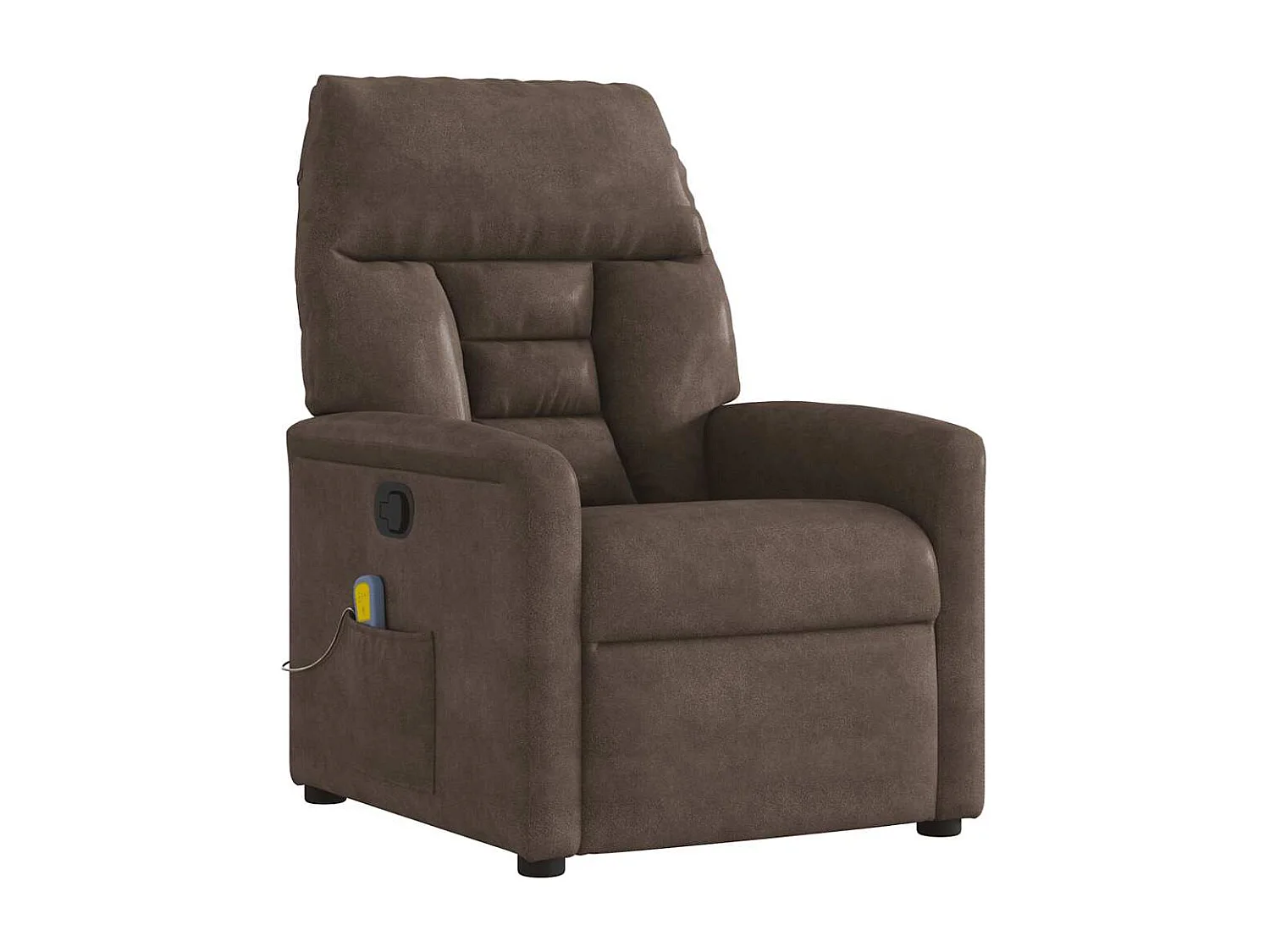 Poltrona de massagens reclinável tecido de microfibra castanho SHL404028