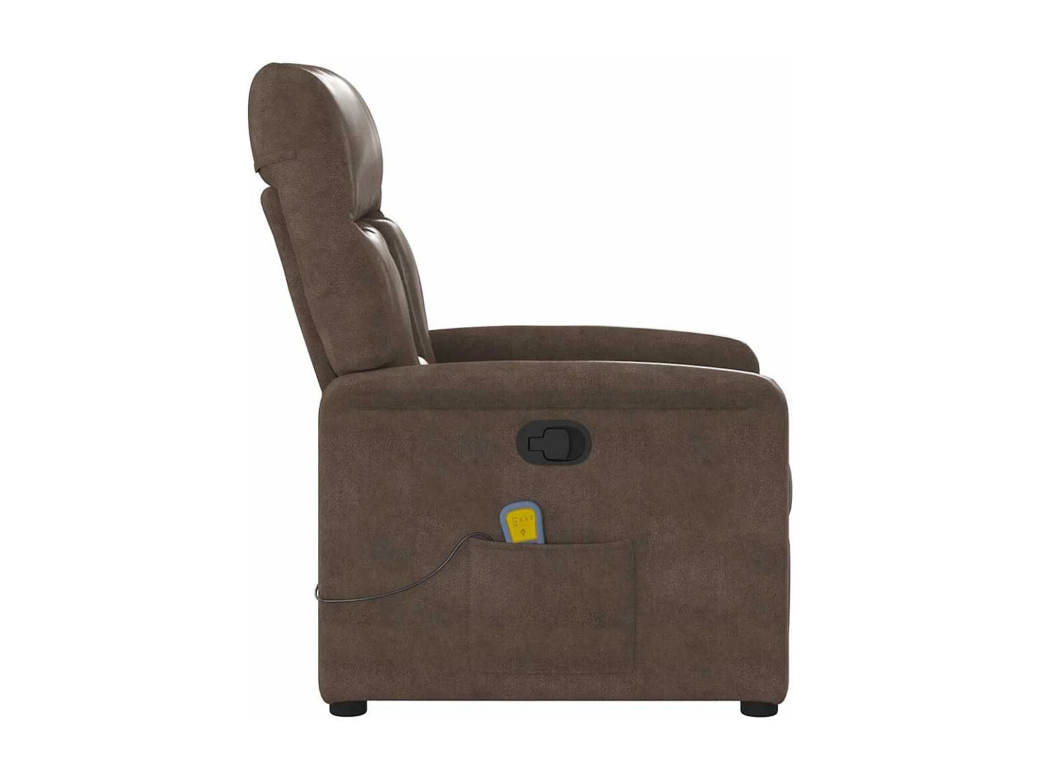 Poltrona de massagens reclinável tecido de microfibra castanho SHL404028