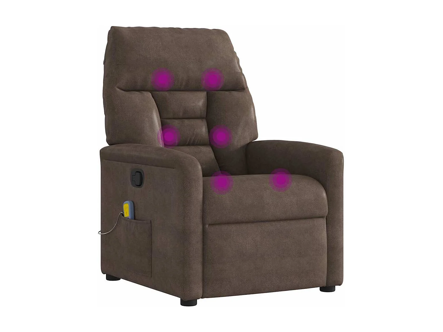 Poltrona de massagens reclinável tecido de microfibra castanho SHL404028