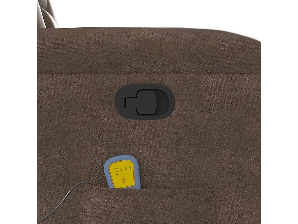 Poltrona de massagens reclinável tecido de microfibra castanho SHL404028