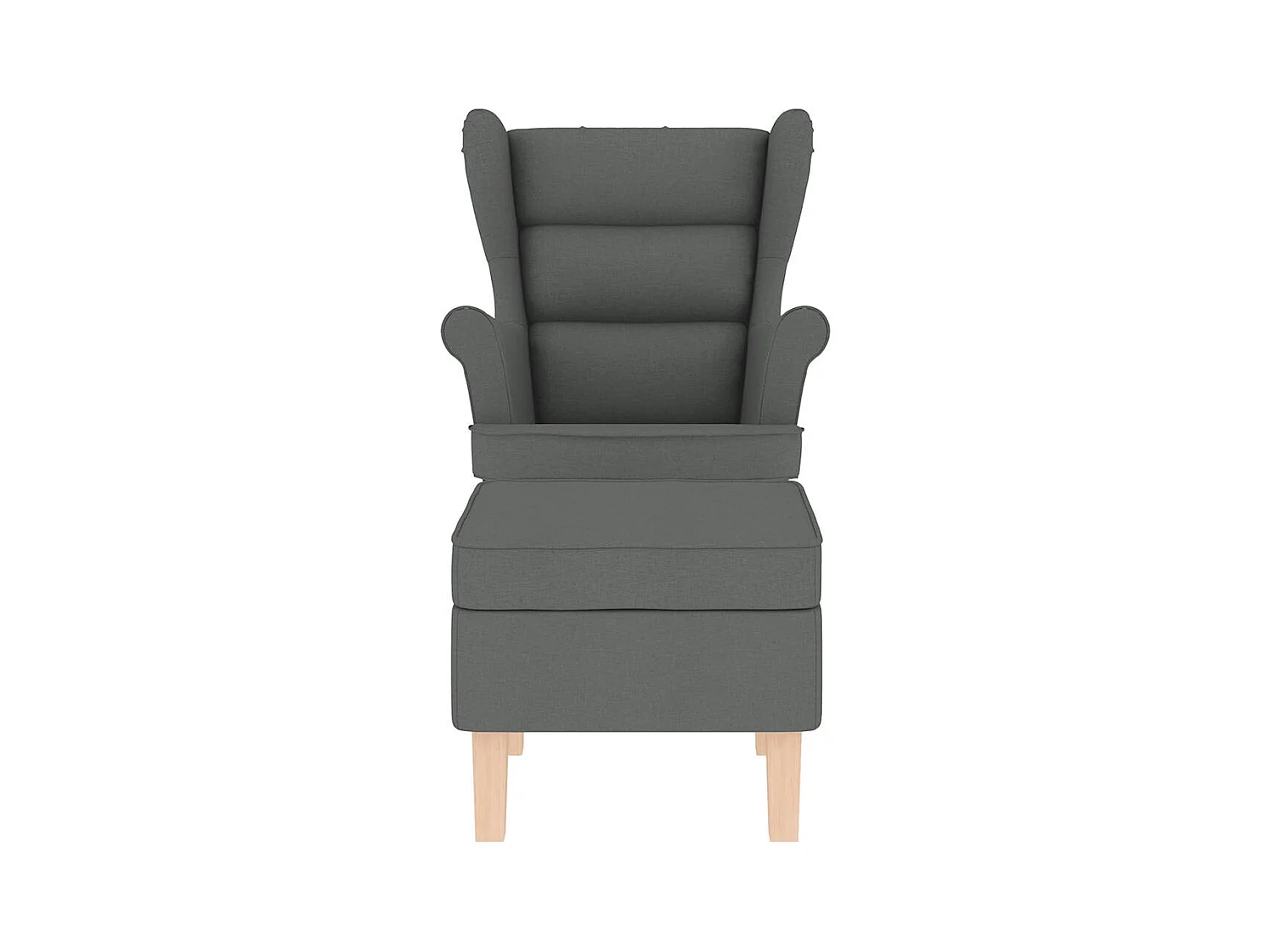 Sillón de salón | Silla | Sillón mecedora con taburete tela gris oscuro SHL5264
