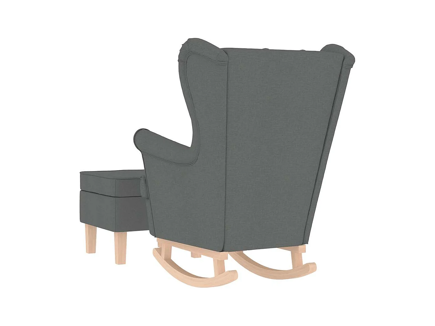Sillón de salón | Silla | Sillón mecedora con taburete tela gris oscuro SHL5264