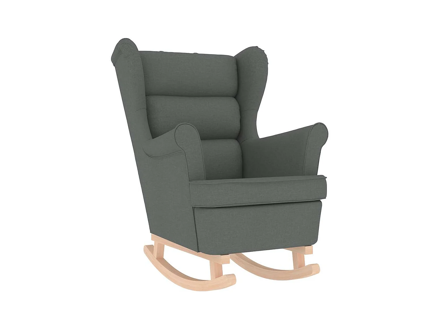 Sillón de salón | Silla | Sillón mecedora con taburete tela gris oscuro SHL5264