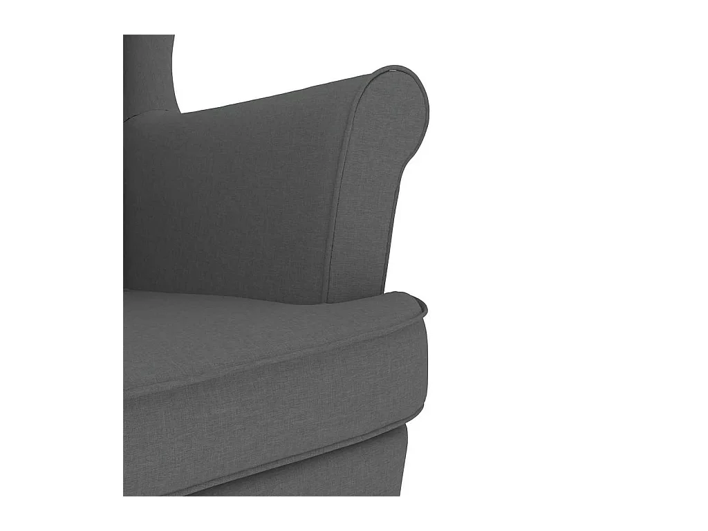 Sillón de salón | Silla | Sillón mecedora con taburete tela gris oscuro SHL5264