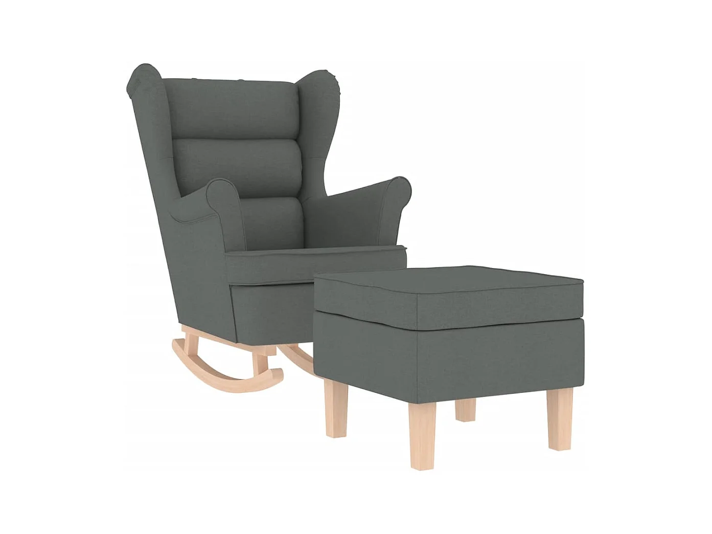 Fauteuil Salon-Chaise de relax-Fauteuil à Bascule avec repose-pied Gris foncé Tissu SHL2455