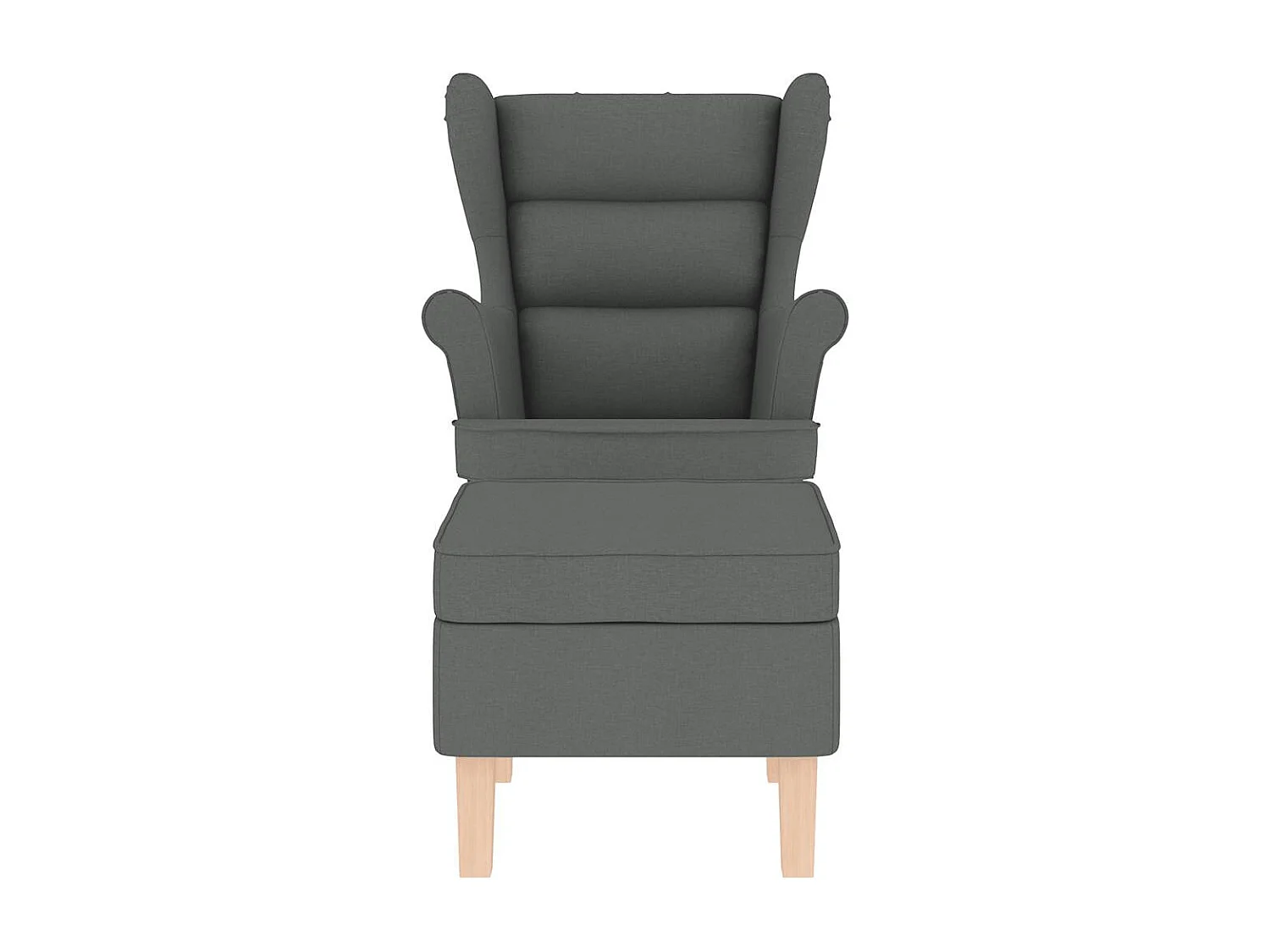 Sillón de salón | Silla | Sillón mecedora con taburete tela gris oscuro SHL5264