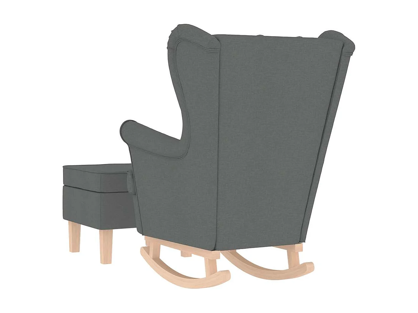 Sillón de salón | Silla | Sillón mecedora con taburete tela gris oscuro SHL5264