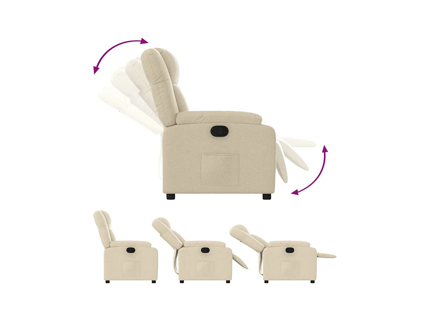 Poltrona Reclinável | Poltrona Confortável Relax tecido cor creme SHL216316