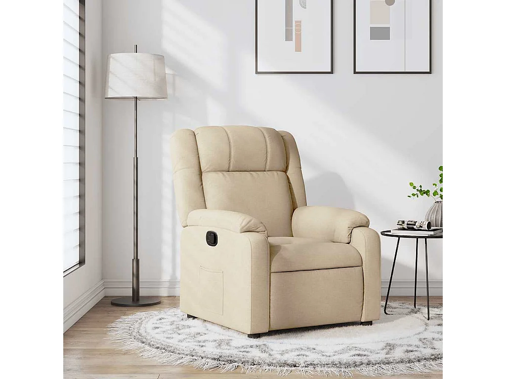 Relaxsessel | Lounge Sessel für Wohnzimmer Creme Stoff SHL33457